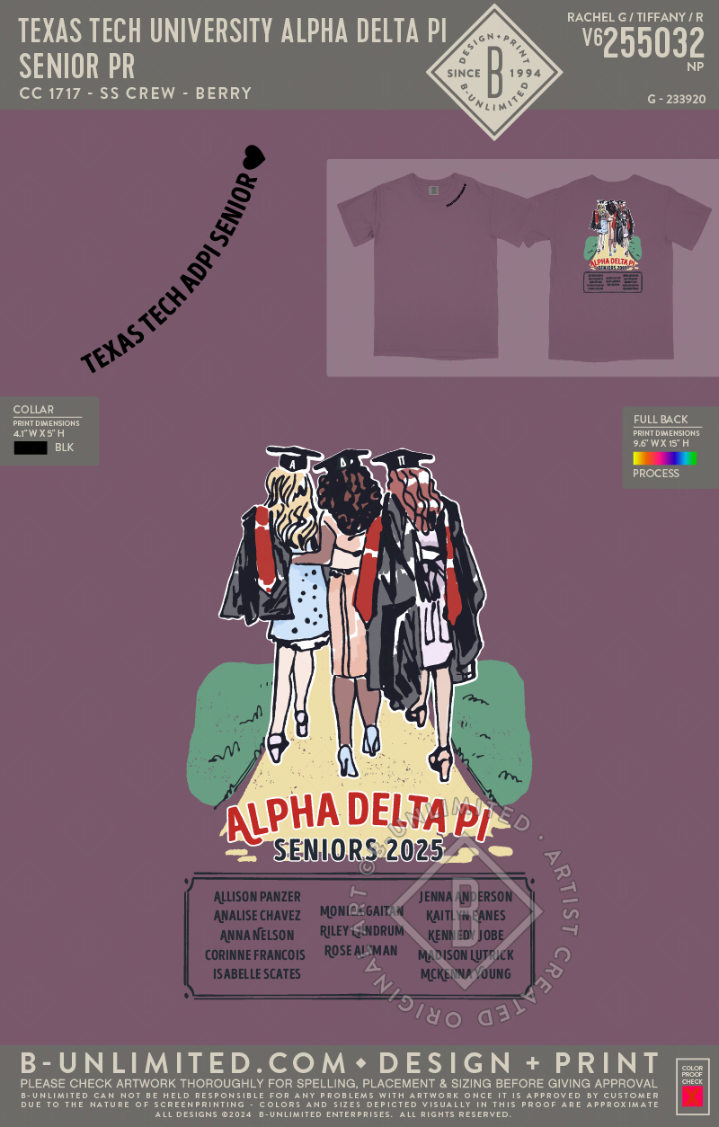 Texas Tech University Alpha Delta Pi - Senior PR - CC - 1717 - SS Crew - Berry
