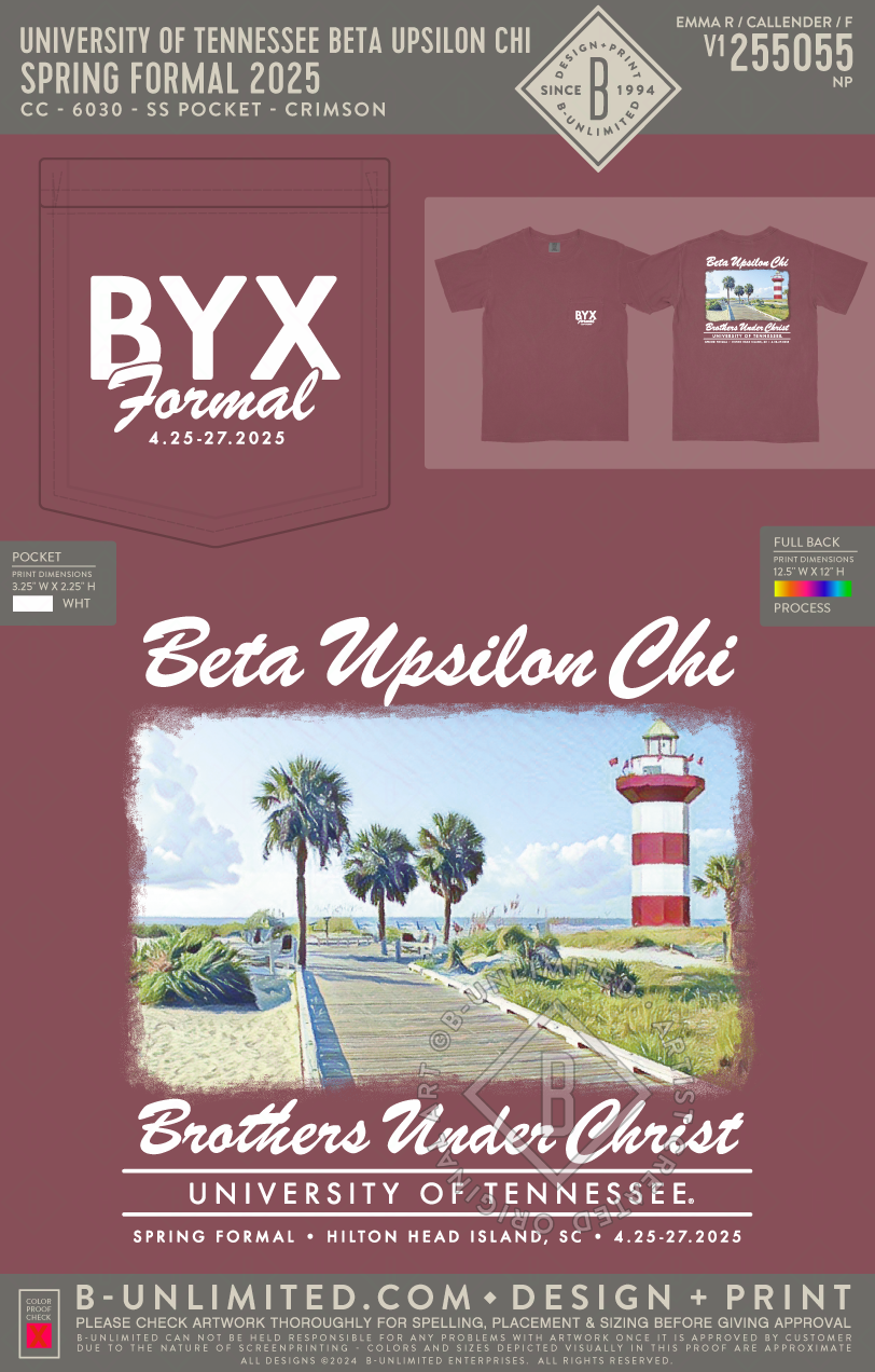 University of Tennessee Beta Upsilon Chi - Spring Formal 2025 - CC - 6030 - SS Pocket - Crimson