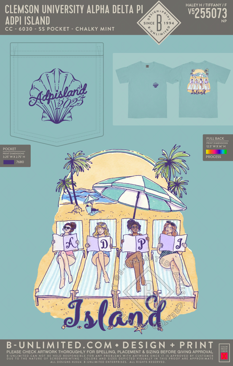 Clemson University Alpha Delta Pi - ADPI Island - CC - 6030 - SS Pocket - Chalky Mint