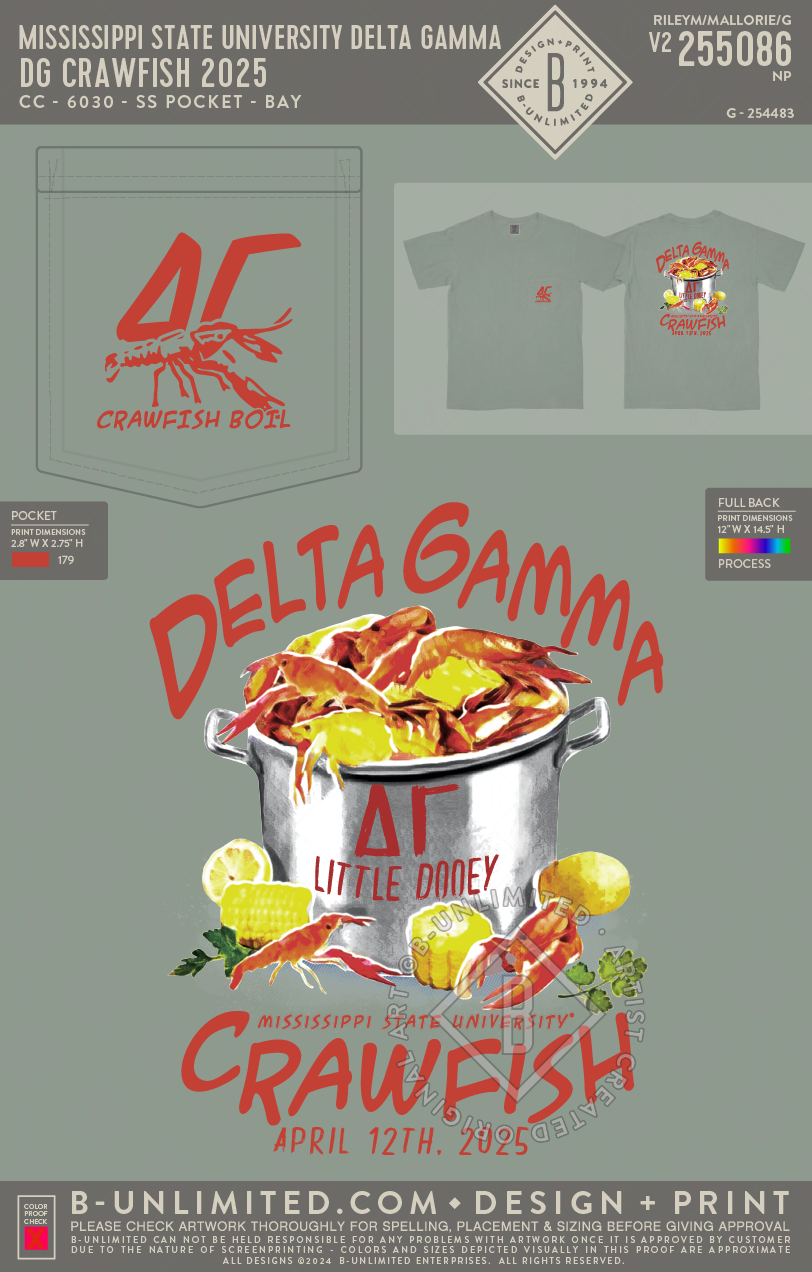 Mississippi State University Delta Gamma - DG Crawfish 2025 - CC - 6030 - SS Pocket - Bay