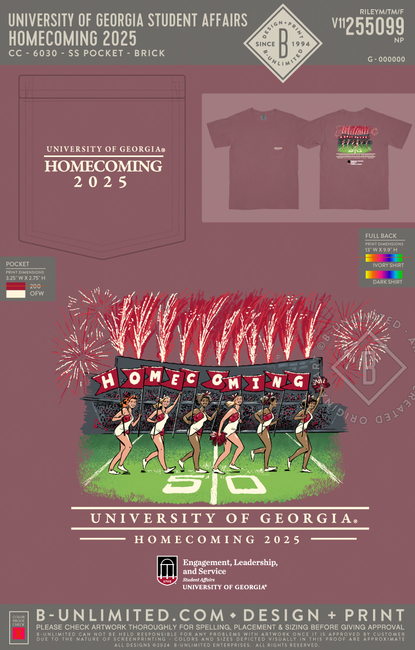University of Georgia Student Affairs - Homecoming 2025 - CC - 6030 - SS Pocket - Brick