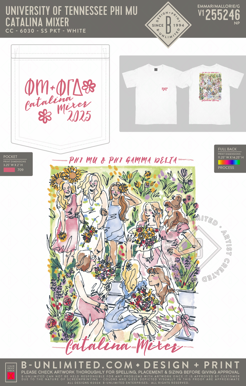 University of Tennessee Phi Mu - Catalina Mixer - CC - 6030 - SS Pocket - White