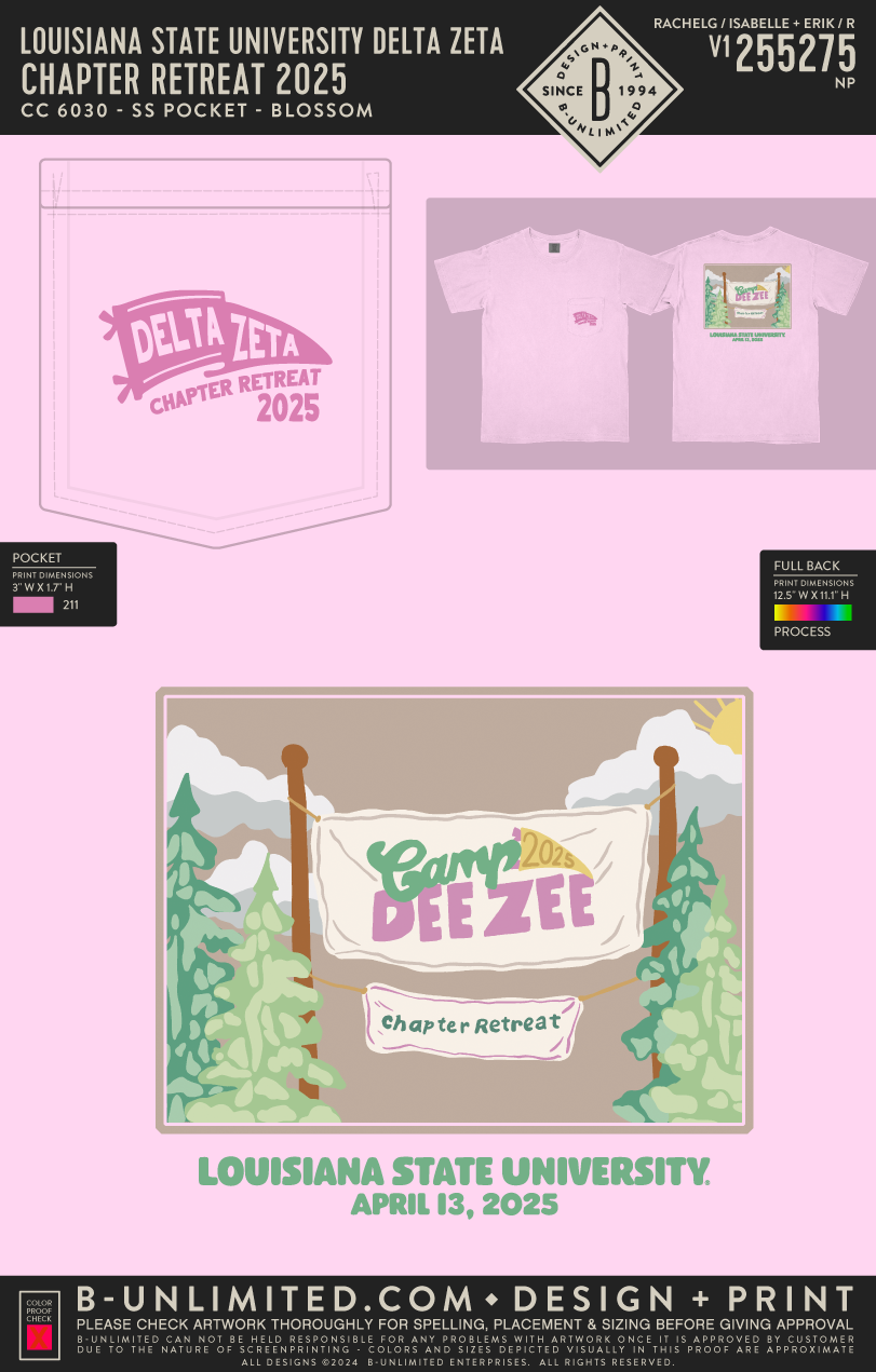 Louisiana State University Delta Zeta - Chapter Retreat 2025 - CC - 6030 - SS Pocket - Blossom