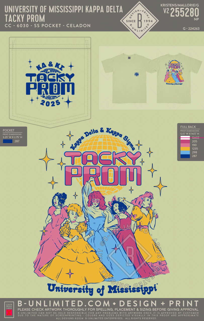 University of Mississippi Kappa Delta - Tacky Prom - CC - 6030 - SS Pocket - Celadon