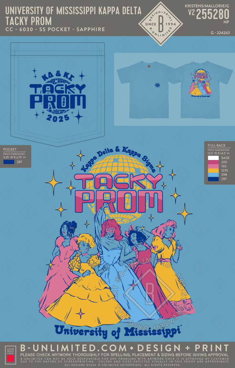 University of Mississippi Kappa Delta - Tacky Prom - CC - 6030 - SS Pocket - Sapphire