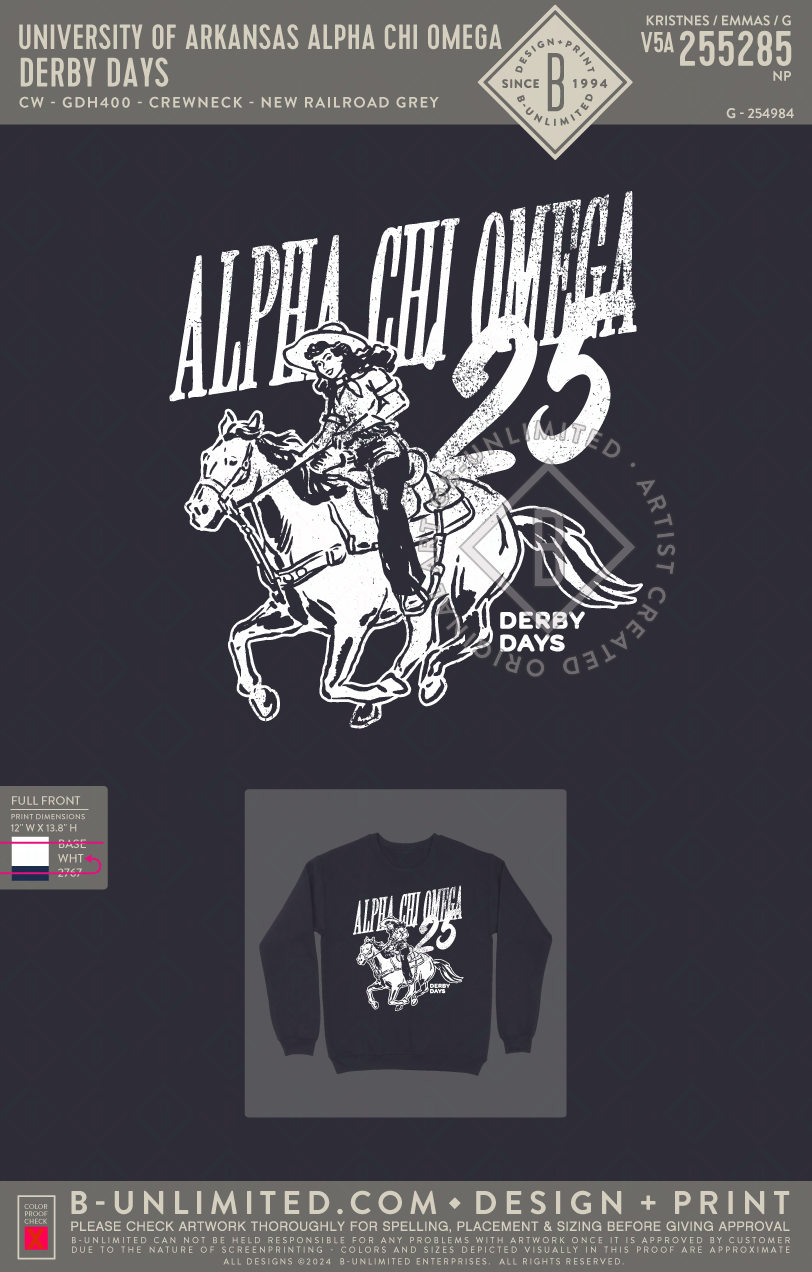 UofA AXO - Derby Days - CW - GDH400 - Sweatshirt - New Railroad Grey