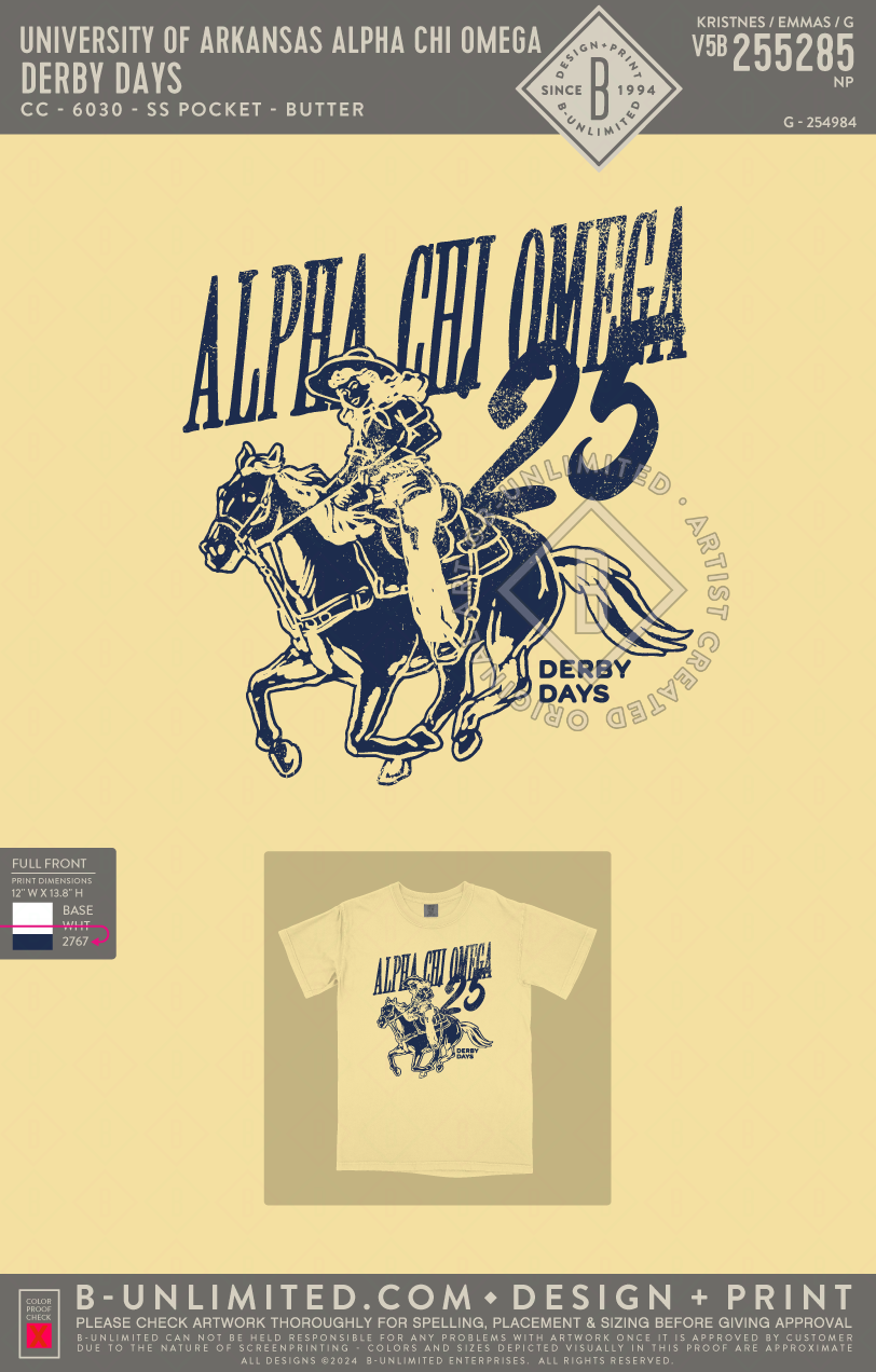 University of Arkansas Alpha Chi Omega – B-Unlimited Custom