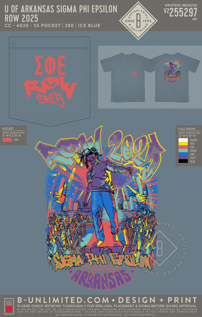 University of Arkansas Sigma Phi Epsilon - Row 2025 - CC - 6030 - SS Pocket - Ice Blue