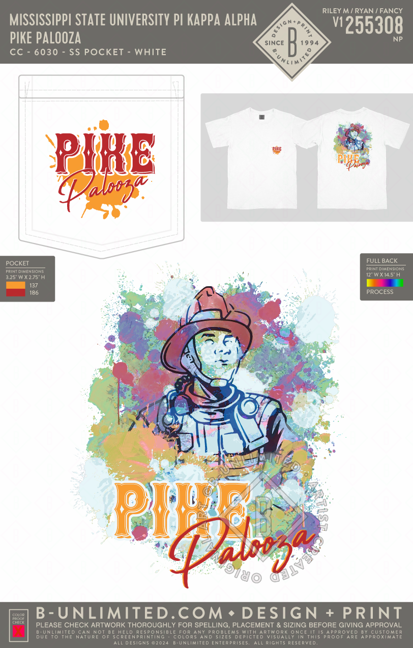 Mississippi State University Pi Kappa Alpha - Pike Palooza - CC - 6030 - SS Pocket - White