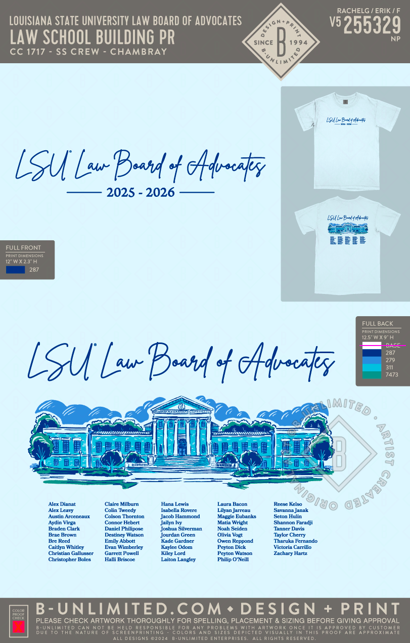 Louisiana State University Law Board of Advocates - Law School Building PR - CC - 1717 - SS Crew - Chambray