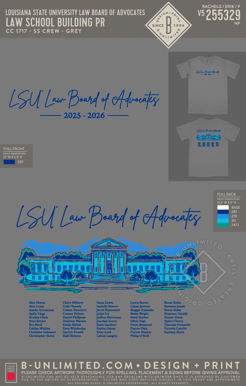 Louisiana State University Law Board of Advocates - Law School Building PR - CC - 1717 - SS Crew - Grey