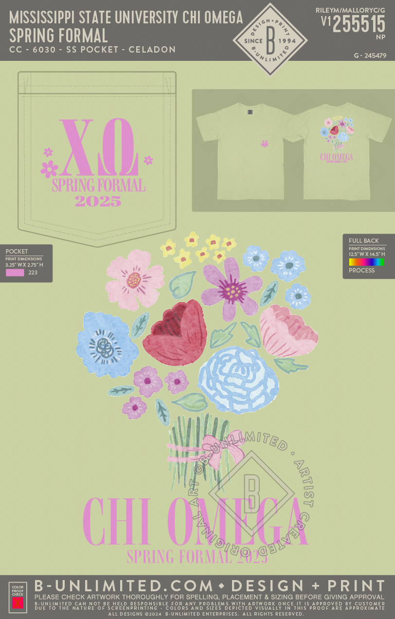 Mississippi State University Chi Omega - Spring Formal - CC - 6030 - SS Pocket - Celadon