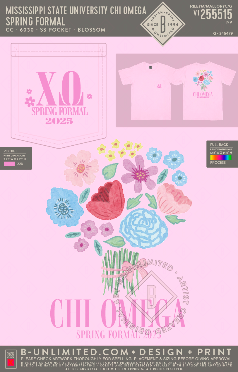 Mississippi State University Chi Omega - Spring Formal - CC - 6030 - SS Pocket - Blossom