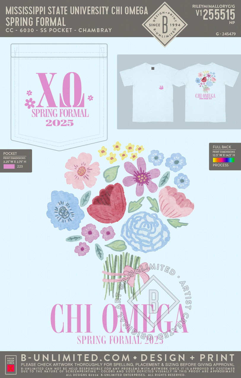 Mississippi State University Chi Omega - Spring Formal - CC - 6030 - SS Pocket - Chambray