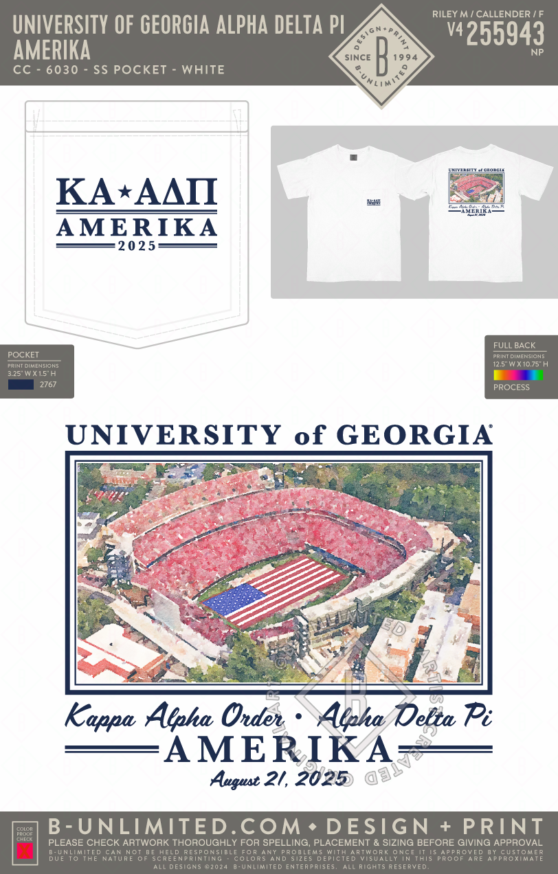 UGA ADPI - AmeriKA - CC - 6030 - SS Pocket - White