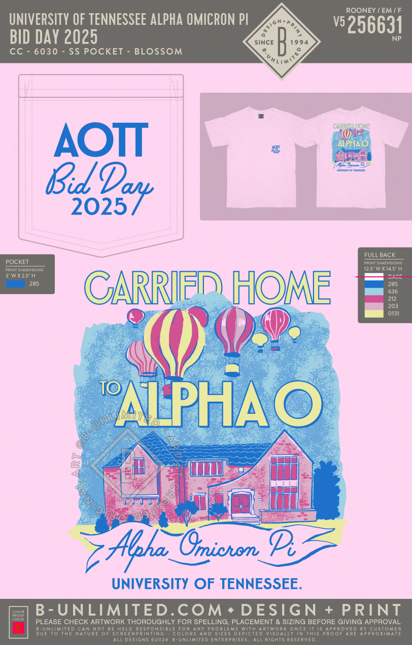 University of Tennessee Alpha Omicron Pi - Bid Day 2025 - CC - 6030 - SS Pocket - Blossom