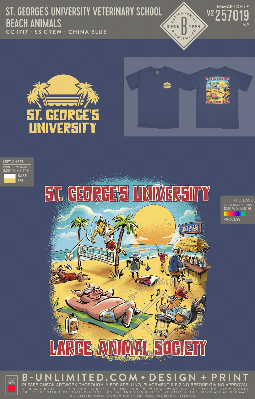 St. George's University Veterinary School - Beach Animals - CC - 1717 - SS Crew - China Blue
