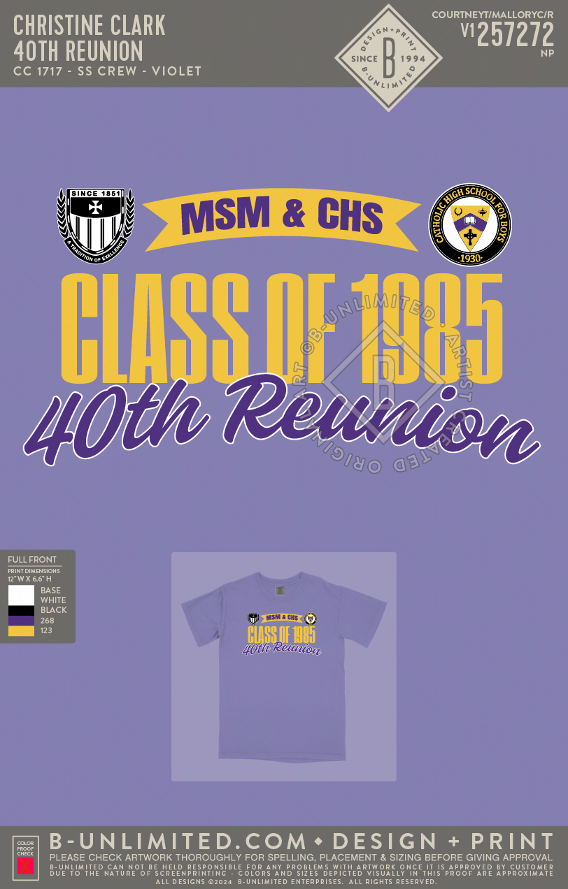 Christine Clark - 40th Reunion - CC - 1717 - SS Crew - Violet