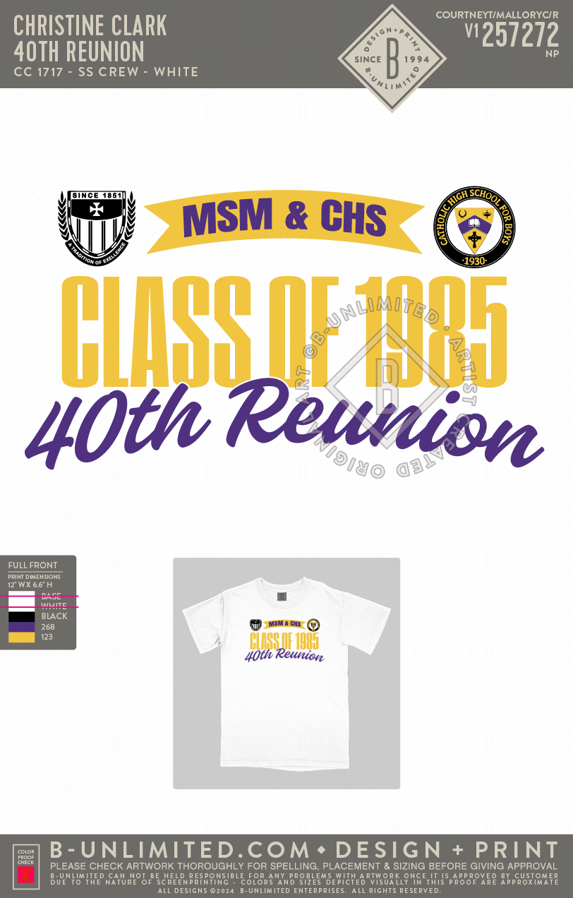 Christine Clark - 40th Reunion - CC - 1717 - SS Crew - White