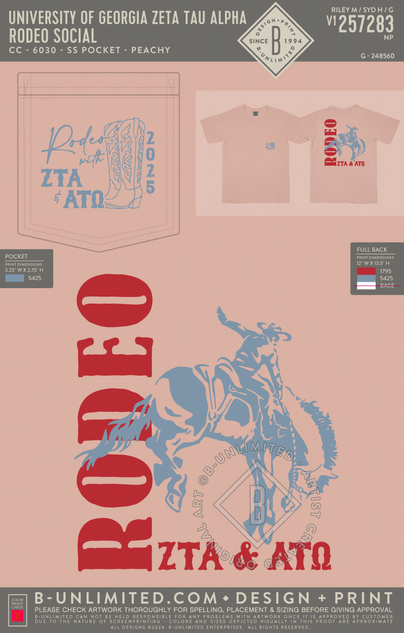 University of Georgia Zeta Tau Alpha - Rodeo Social - CC - 6030 - SS Pocket - Peachy