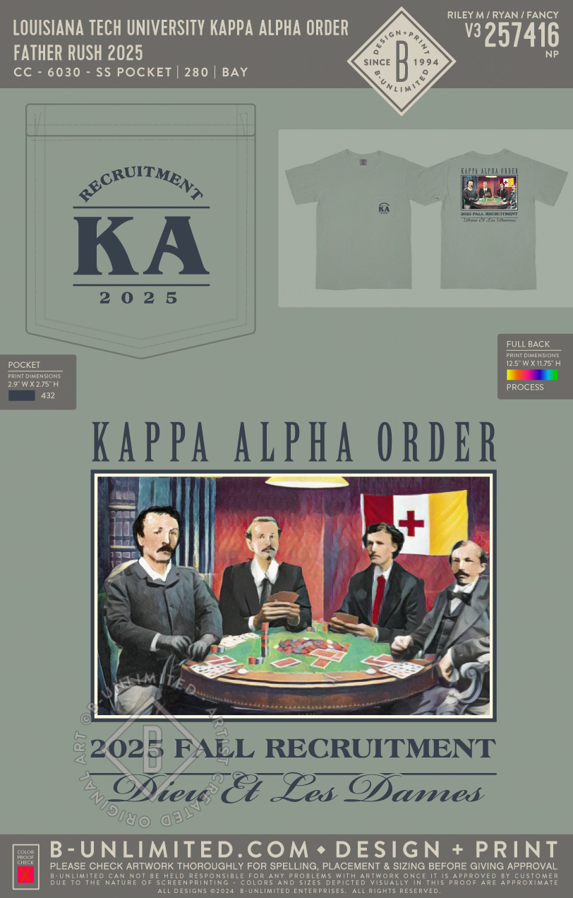 Louisiana Tech University Kappa Alpha Order - Father Rush 2025 - CC - 6030 - SS Pocket - Bay