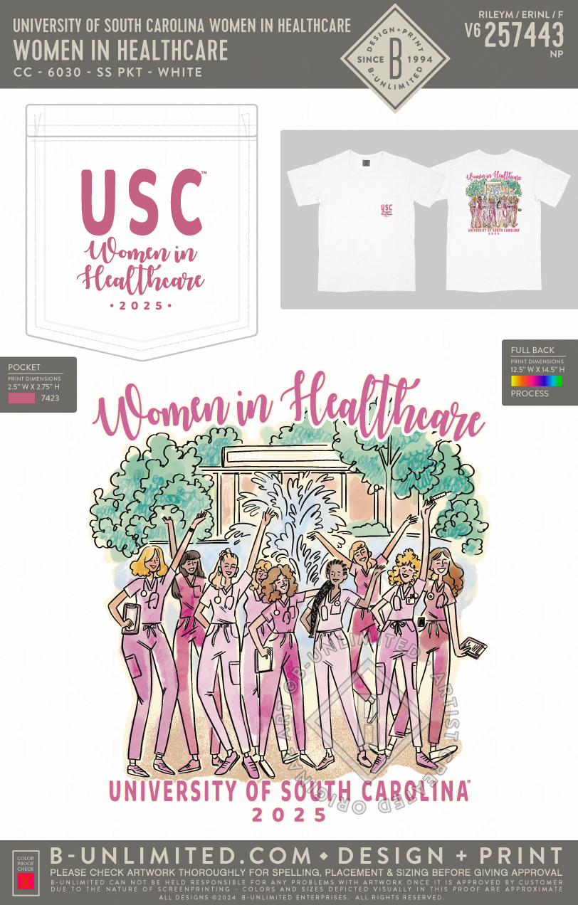 University of South Carolina Women in Healthcare - Women in Healthcare - CC - 6030 - SS Pocket - White