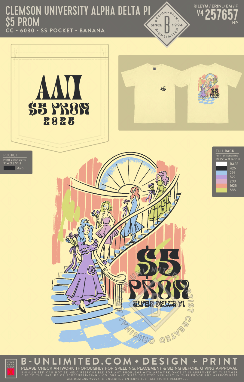 Clemson University Alpha Delta Pi - $5 Prom - CC - 6030 - SS Pocket - Banana