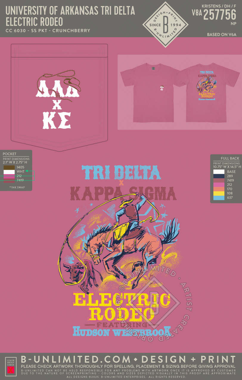 University of Arkansas Delta Delta Delta - Electric Rodeo - DDD x KSig - CC - 6030 - SS Pocket - Crunchberry
