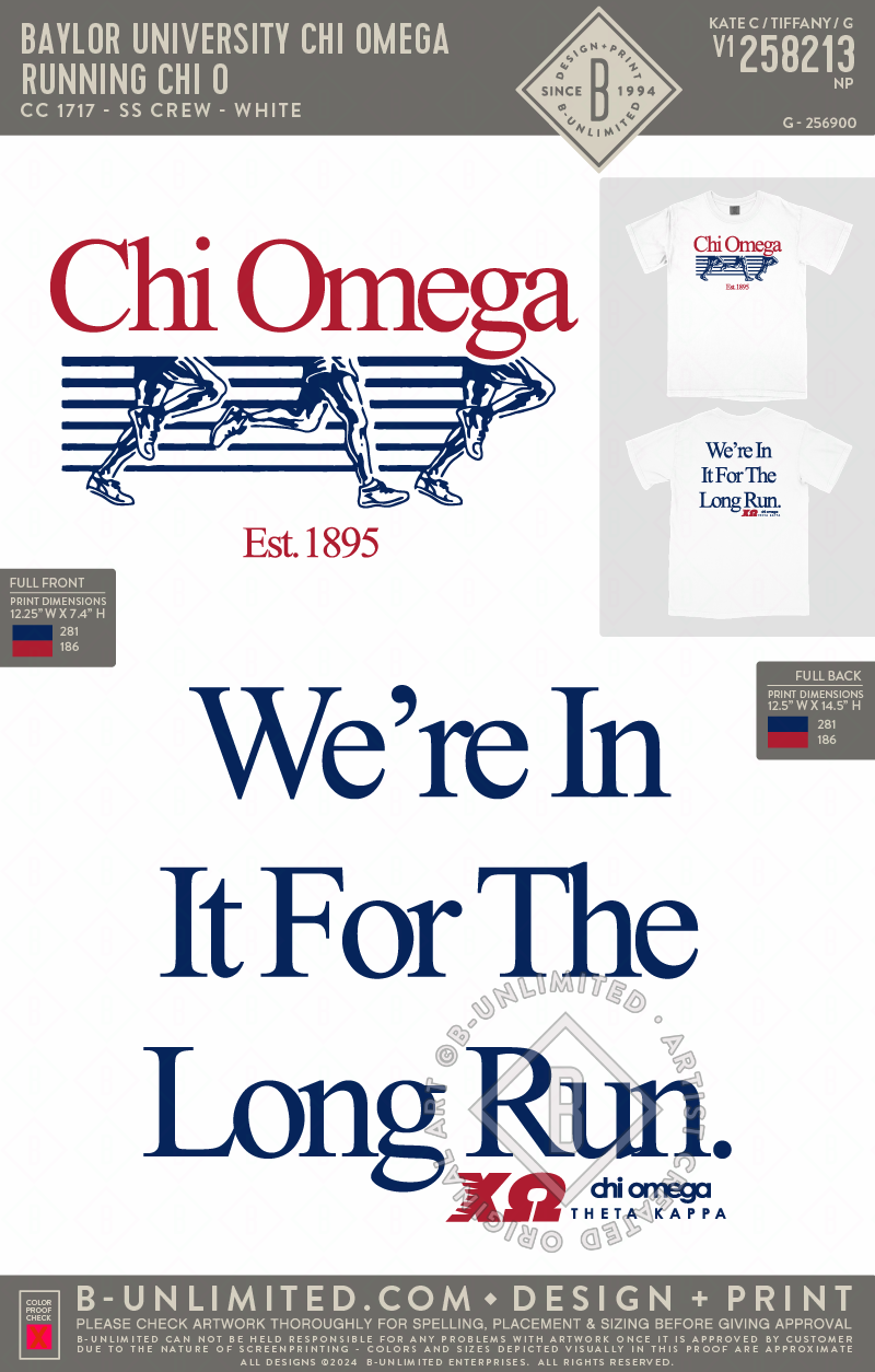 Baylor University Chi Omega - Running Chi O - CC - 1717 - SS Crew - White