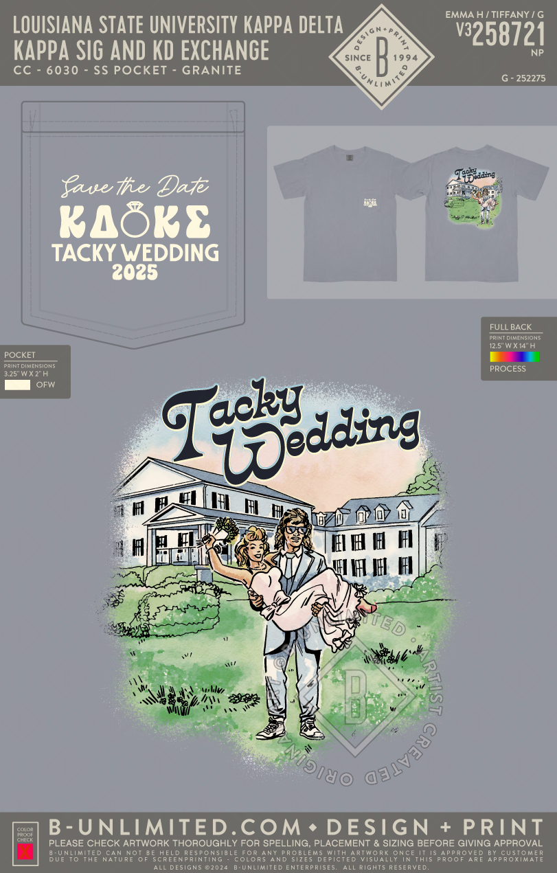 Louisiana State University Kappa Delta - kappa sig and kd exchange - CC - 6030 - SS Pocket - Granite