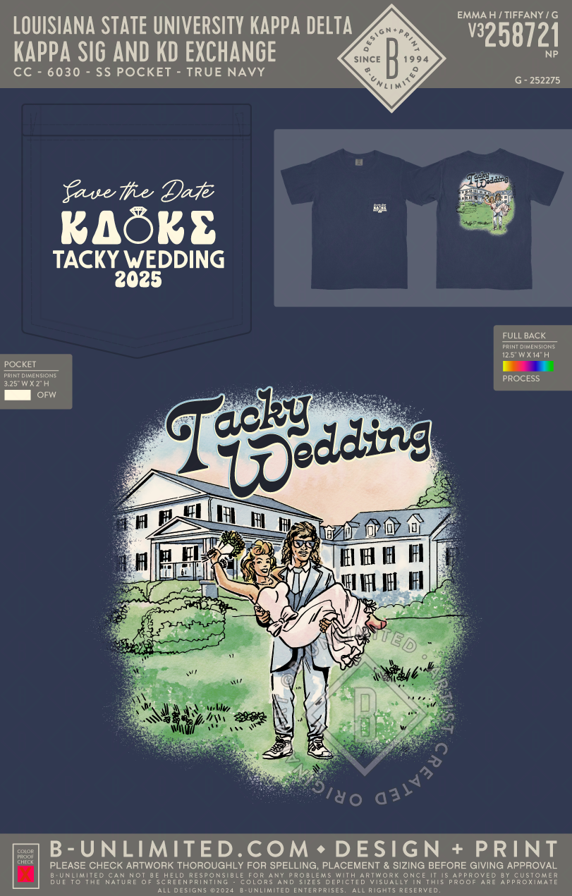 Louisiana State University Kappa Delta - kappa sig and kd exchange - CC - 6030 - SS Pocket - True Navy