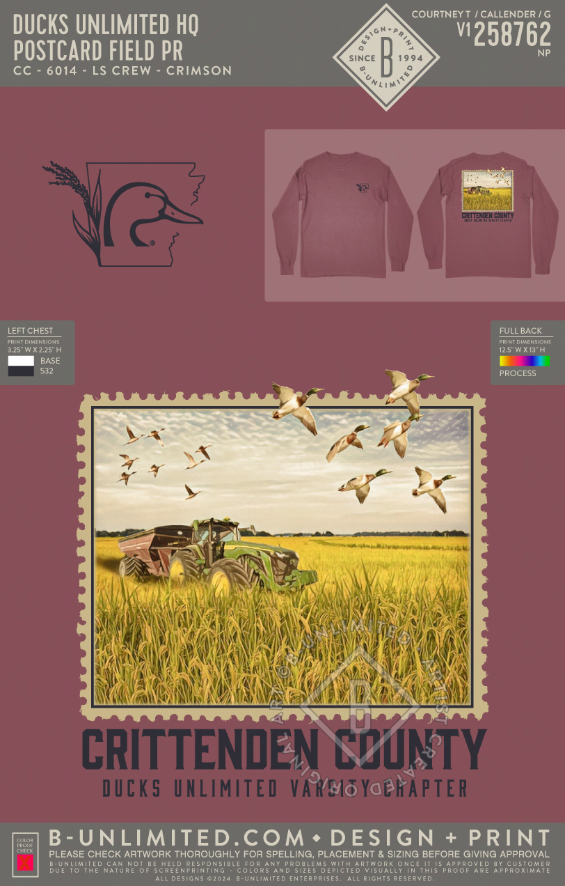 Ducks Unlimited HQ - Postcard Field PR - CC - 6014 - LS Crew - Crimson