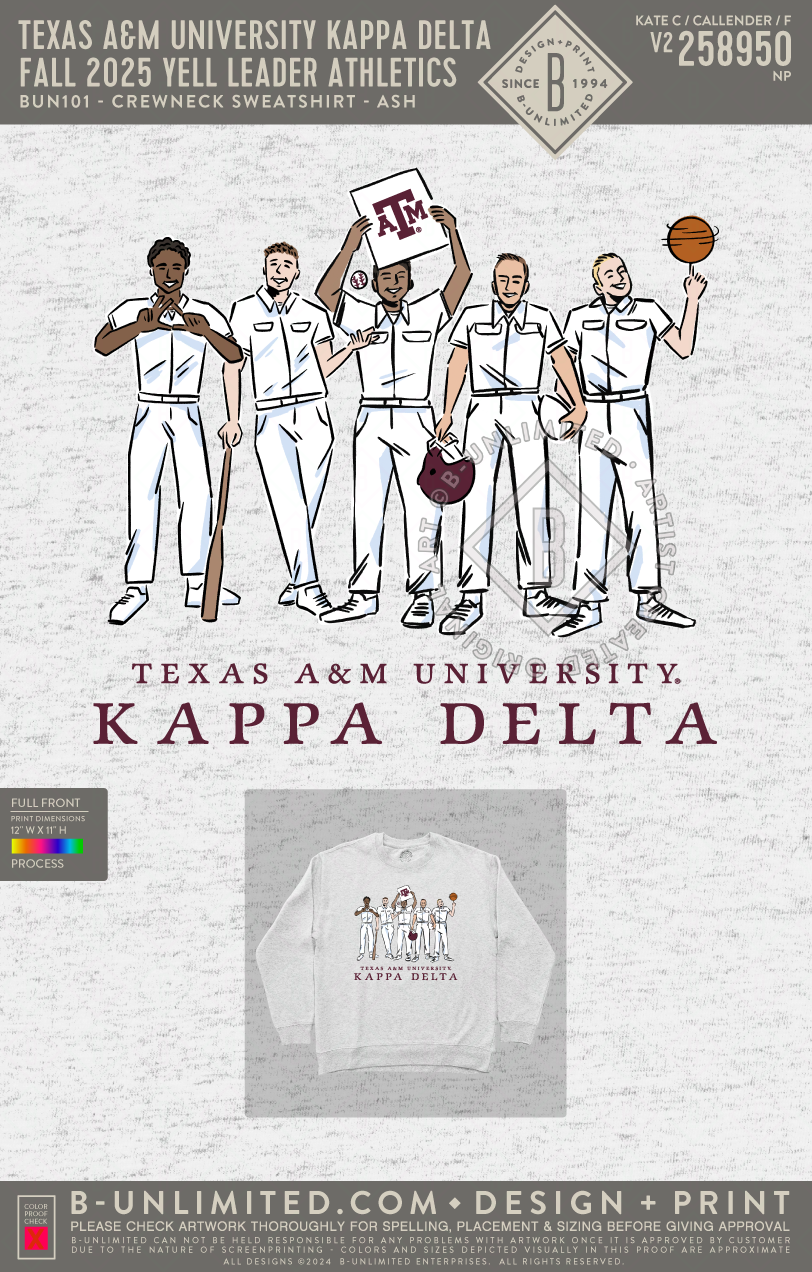 Texas A&M University Kappa Delta - Fall 2025 Yell Leader Athletics - B-Unlimited BUN101 - Ash