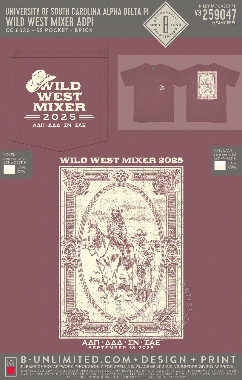 University of South Carolina Alpha Delta Pi - Wild West Mixer ADPI - CC - 6030 - SS Pocket - Brick