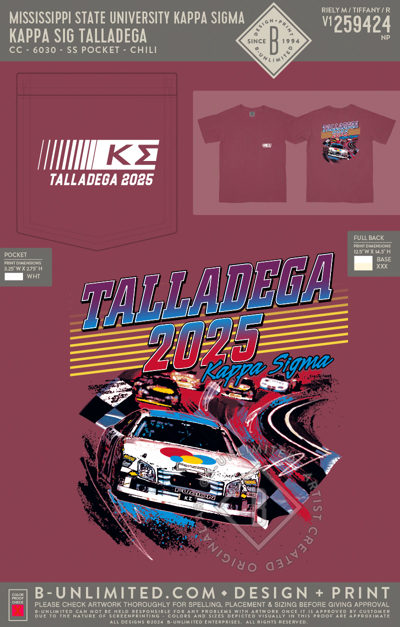 Mississippi State University Kappa Sigma - Kappa Sig Talladega - CC - 6030 - SS Pocket - Chili