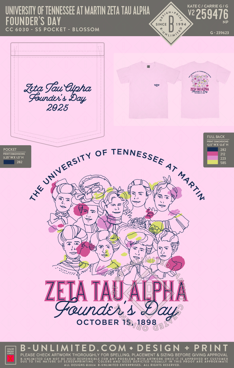 University of Tennessee at Martin Zeta Tau Alpha - Founder's Day - CC - 6030 - SS Pocket - Blossom