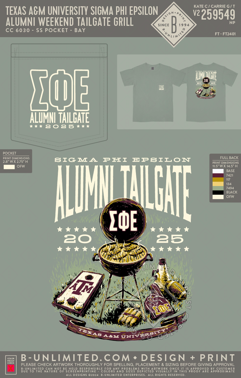 Texas A&M University Sigma Phi Epsilon - Alumni Weekend Tailgate Grill - CC - 6030 - SS Pocket - Bay