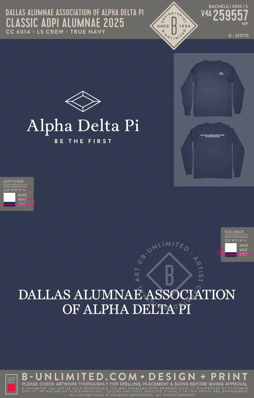 Dallas Alumnae Association of Alpha Delta Pi – B-Unlimited Custom ...