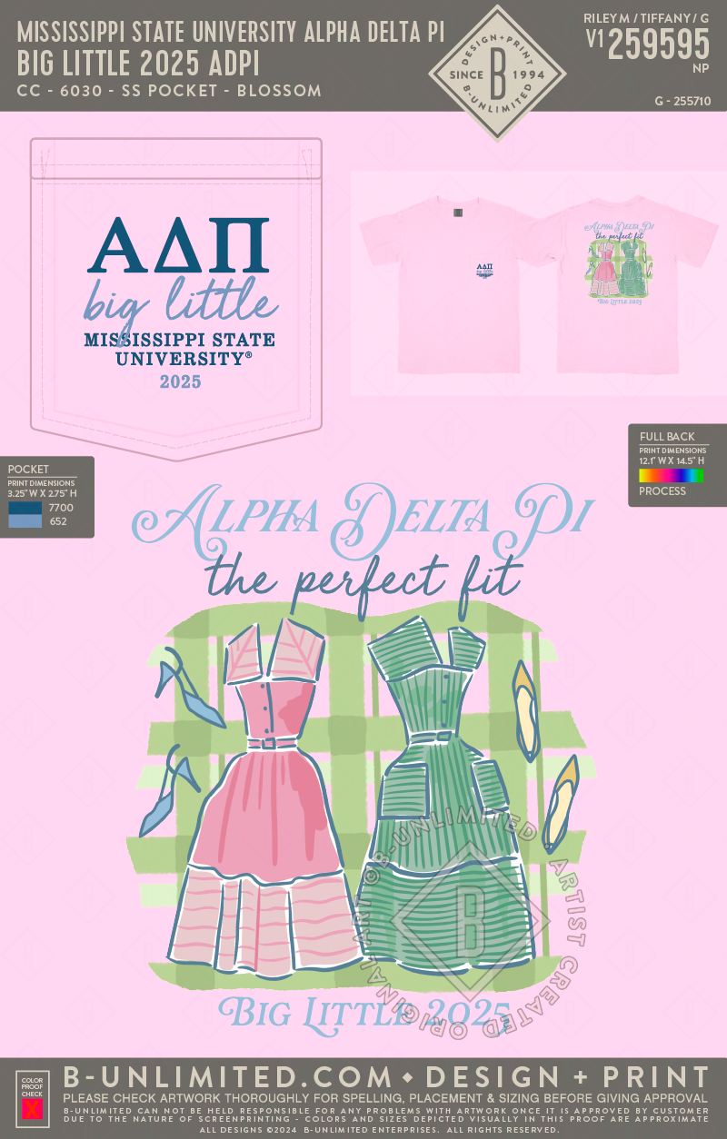 Mississippi State University Alpha Delta Pi - Big Little 2025 ADPI - CC - 6030 - SS Pocket - Blossom