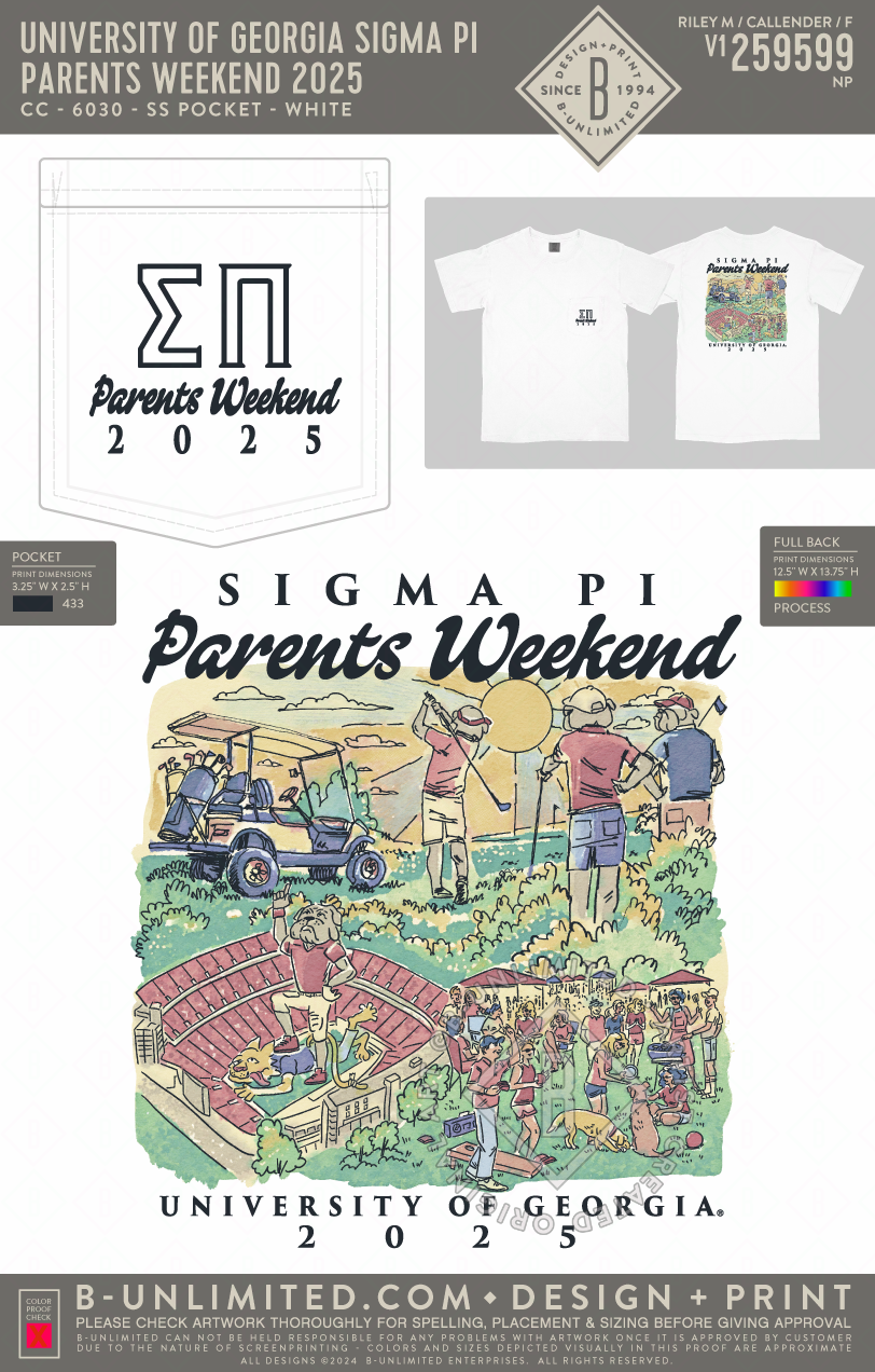 UGA Sigma Pi - Parents Weekend 2025 - CC - 6030 - SS Pocket - White