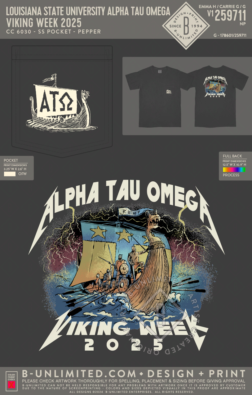 Louisiana State University Alpha Tau Omega - Viking Week 2025 - CC - 6030 - SS Pocket - Pepper