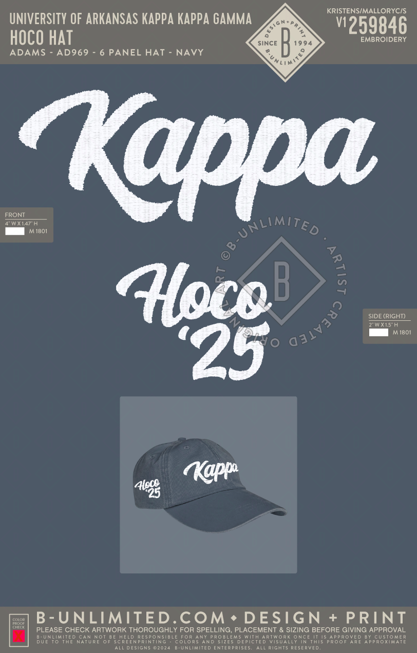 University of Arkansas Kappa Kappa Gamma - HOCO HAT - Adams - AD969 ...