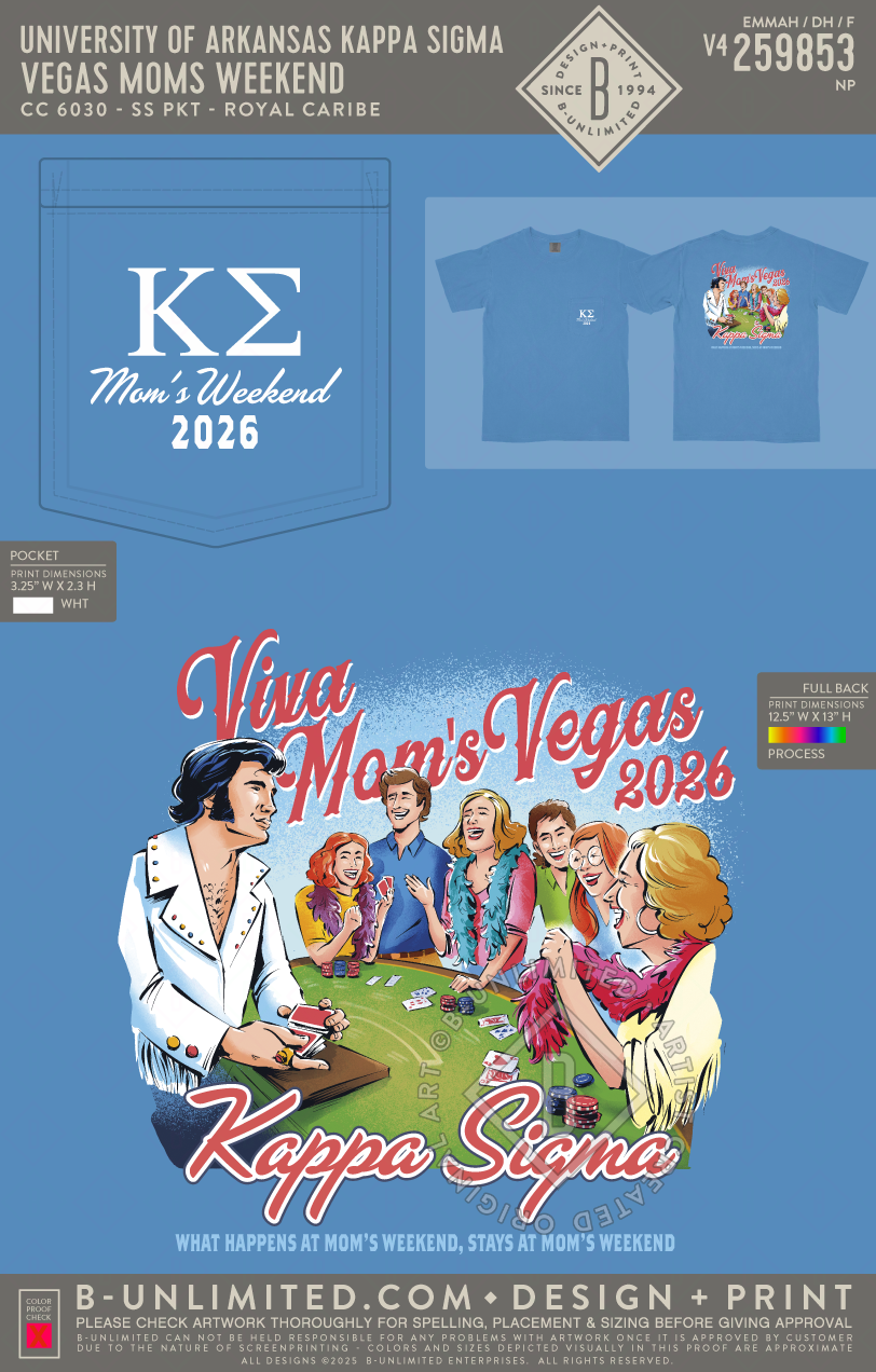 University of Arkansas Kappa Sigma - Vegas Moms Weekend (EOS26) - CC - 6030 - SS Pocket - Royal Caribe