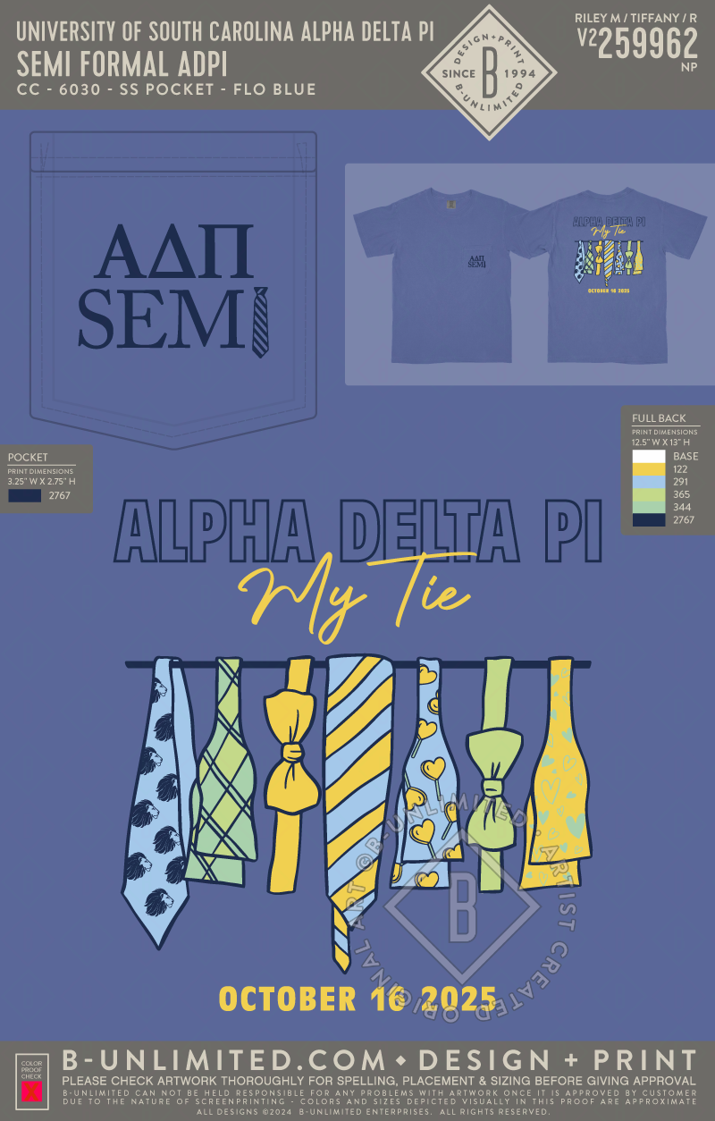 University of South Carolina Alpha Delta Pi - Semi Formal ADPI - CC - 6030 - SS Pocket - Flo Blue