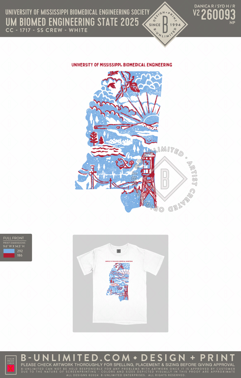 University of Mississippi Biomedical Engineering Society - UM Biomed Engineering State 2025 - CC - 1717 - SS Crew - White