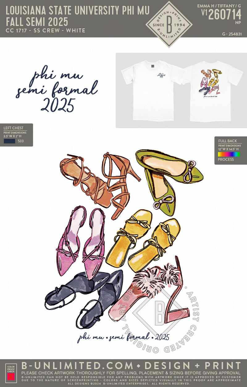 Louisiana State University Phi Mu - Fall Semi 2025 - CC - 1717 - SS Crew - White