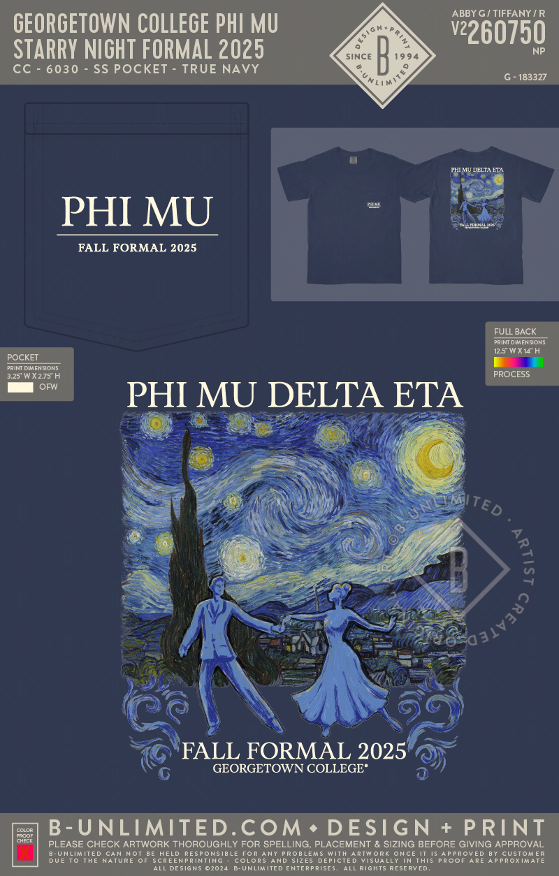 Georgetown College Phi Mu - Starry Night Formal 2025 - CC - 6030 - SS Pocket - True Navy