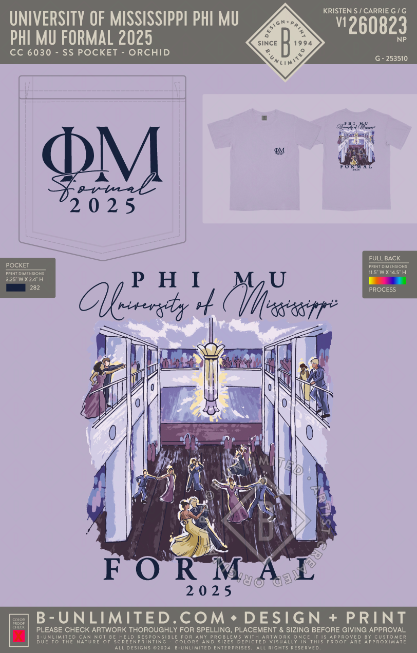 University of Mississippi Phi Mu - Phi Mu Formal 2025 - CC - 6030 - SS Pocket - Orchid