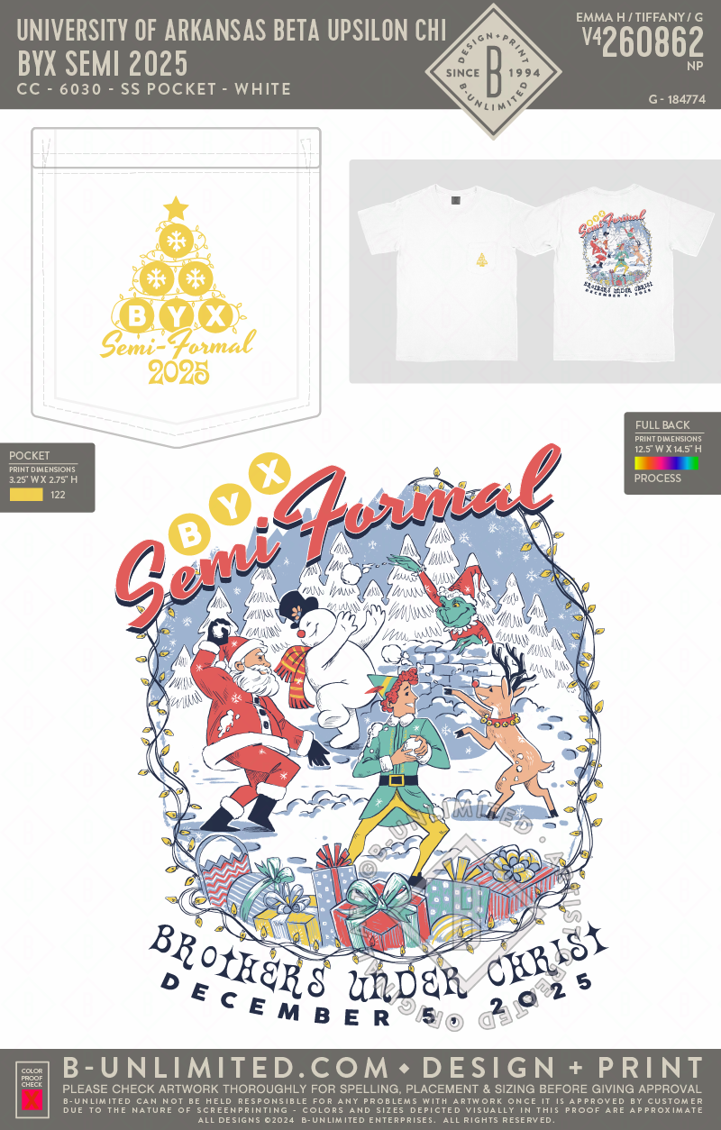 University of Arkansas Beta Upsilon Chi - BYX Semi 2025 - CC - 6030 - SS Pocket - White