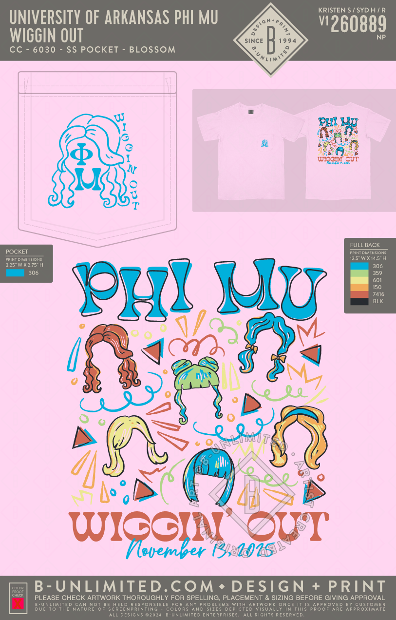 University of Arkansas Phi Mu - Wiggin Out - CC - 6030 - SS Pocket - Blossom